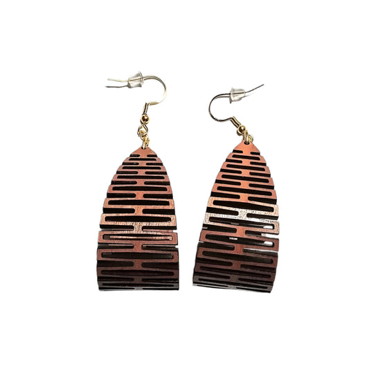 Lasered Wooden "Living Hinge" Loop Earrings