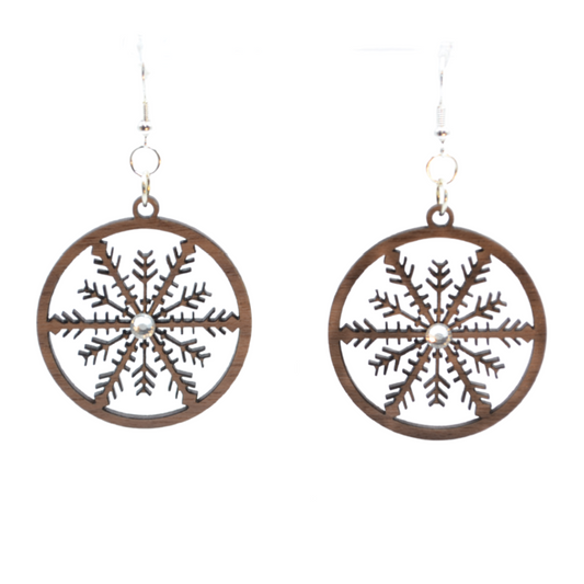 Wooden Snowflake Earrings - Perfect for Winter Season